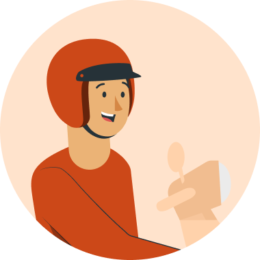 Illustration of a Driver on a motorbike